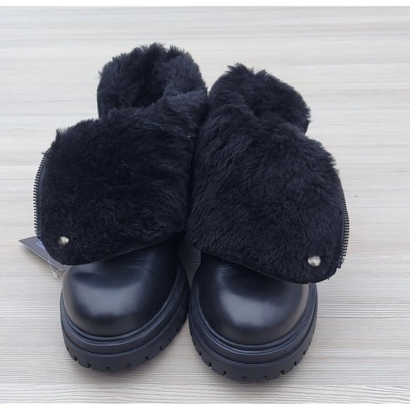 Avellini Women Made In SPAIN Black Leather Combat Convertible Ankle Boots 9 / 40 - Picture 2 of 4